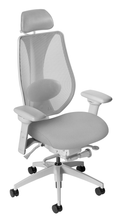 Load image into Gallery viewer, tCentric Hybrid with Mesh Backrest and Upholstered Seat, Light Gray Frame

