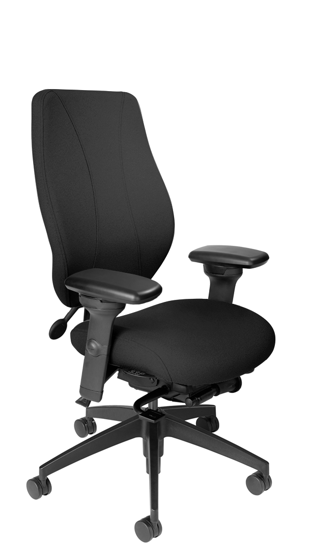 tCentric Hybrid with Upholstered Backrest and Seat, Midnight Black Frame
